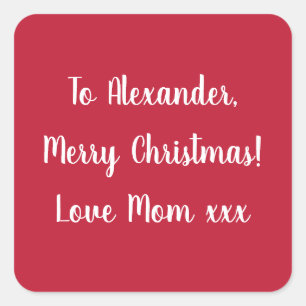 Red Merry Christmas aus der Mama Quadratischer Aufkleber