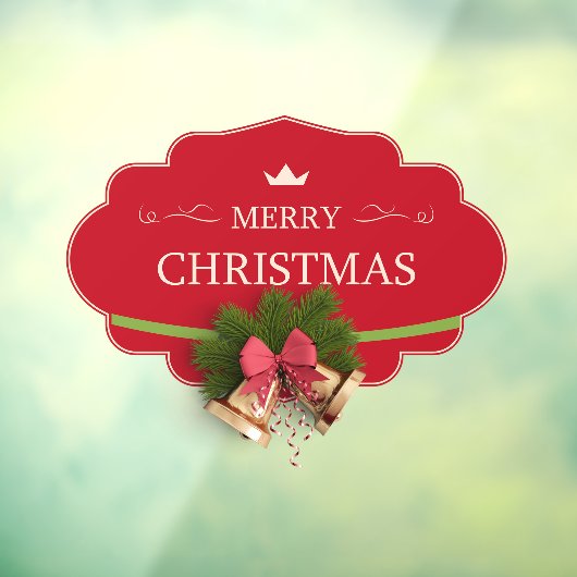 Red Merry Christmas Bell Holiday Vibes Store Fensteraufkleber (Blatt 3)