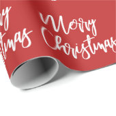 Red Merry Christmas Calligraphy Geschenkpapier (Rolleneckpunkt)