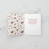 Red Merry Christmas Calligraphy Typography Photo Feiertagskarte (Innenseite)