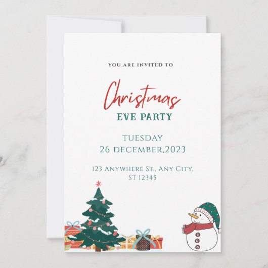 Red Merry Christmas Einladung (Vorderseite)