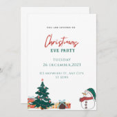 Red Merry Christmas Einladung (Vorne/Hinten)