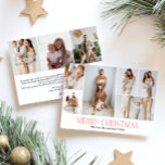 RED Merry Christmas Elegant 9 Collage Multi-Foto Feiertagskarte<br><div class="desc">Mit dieser Weihnachtskarte mit einem einfachen, minimalen und sauberen Design, die das ganze Jahr über die Highlights Ihrer Familie bietet, teilen Sie sich die Weihnachtskarte. Die Vorderseite besteht aus einer modernen 6-Foto-Collage, gepaart mit dem festlichen Gruß "Frohe Weihnachten" in einem eleganten Serif-Schriftart, mit Raum für die Personalisierung Ihres Familiennamen oder...</div>