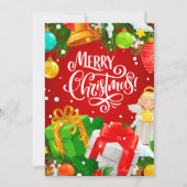 Red Merry Christmas Feiertagskarte (Vorderseite)