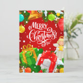 Red Merry Christmas Feiertagskarte (Stehend Vorderseite)