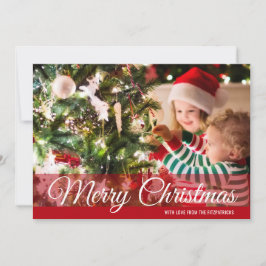 Red Merry Christmas Foto Card Feiertagskarte