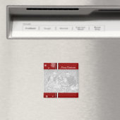 Red Merry Christmas Foto Magnet (In Situ (Geschirrspüler))