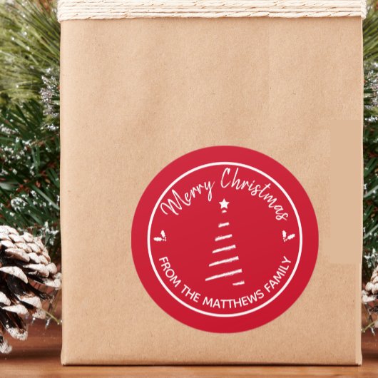 Red Merry Christmas from Individuelle Name Sticker