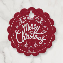 Red Merry Christmas Geschenk Tag