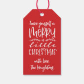 Red Merry Christmas Gift Tags Geschenkanhänger (Vorderseite)