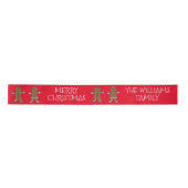 Red Merry Christmas Gingerbread Mann Custom Satinband (Vorderseite)