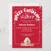 Red Merry Christmas Graffiti Party Einladung (Vorderseite)