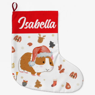 Red Merry Christmas Hamster Santa Holiday Kinder Großer Weihnachtsstrumpf