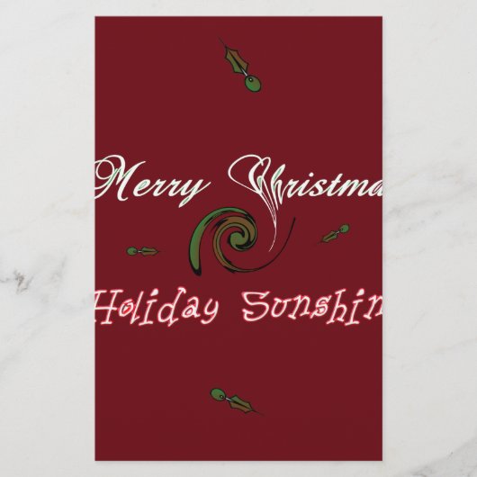 Red Merry Christmas Holiday Sunshine Wishings.png Briefpapier (Vorderseite)
