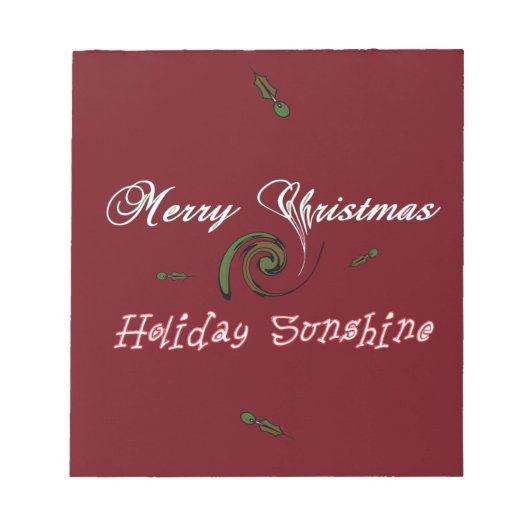 Red Merry Christmas Holiday Sunshine Wishings.png Notizblock (Vorderseite)