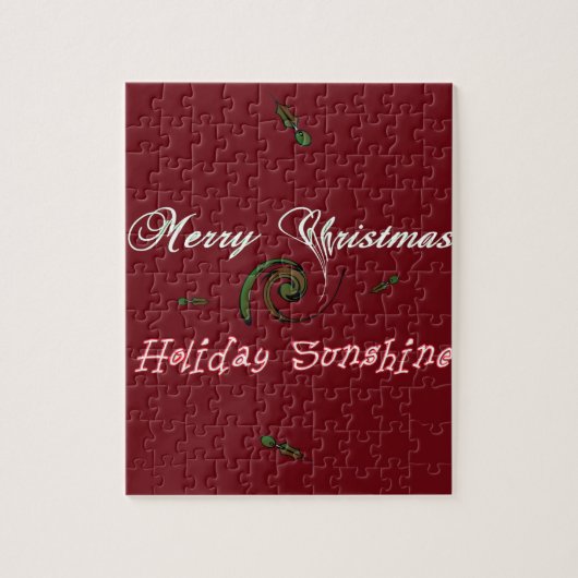 Red Merry Christmas Holiday Sunshine Wishings.png Puzzle (Vertikal)