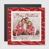 Red Merry Christmas Lights Niedlich Foto Magnet Ca (Vorne/Hinten)