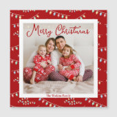 Red Merry Christmas Lights Niedlich Foto Magnet Ca (Vorderseite)