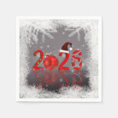 Red Merry Christmas New Year 2026 Festive Serviette (Vorderseite)