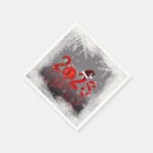 Red Merry Christmas New Year 2026 Festive Serviette (Ecke)