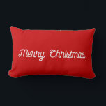 Red Merry Christmas oder Fügen Sie Ihren Text Mini Lendenkissen<br><div class="desc">Sie können den Text ändern oder "Frohe Weihnachten" auf diesem rot-weißen Weihnachtsgeschenk behalten,  minimalistische Farben und Text inspiriert Kissen. Die Rückseite des Kissens ist ein kräftiges Rot ohne Text.</div>