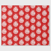 Red Merry Christmas Ornament Holiday Geschenkpapier (Flach)