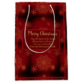 Red Merry Christmas Personalisiert Mittlere Geschenktüte (Vorderseite)