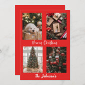 Red Merry Christmas Personalisierte Weihnachtskart Einladung (Vorne/Hinten)