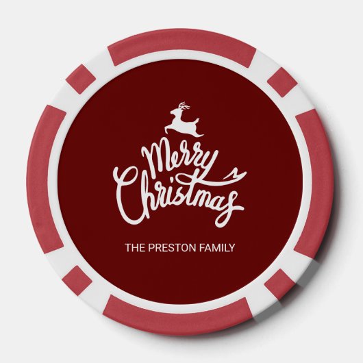 Red Merry Christmas Poker Chips (Rückseite)