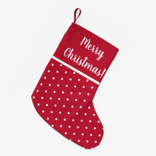 Red Merry Christmas Polka Dots Festival Kleiner Weihnachtsstrumpf