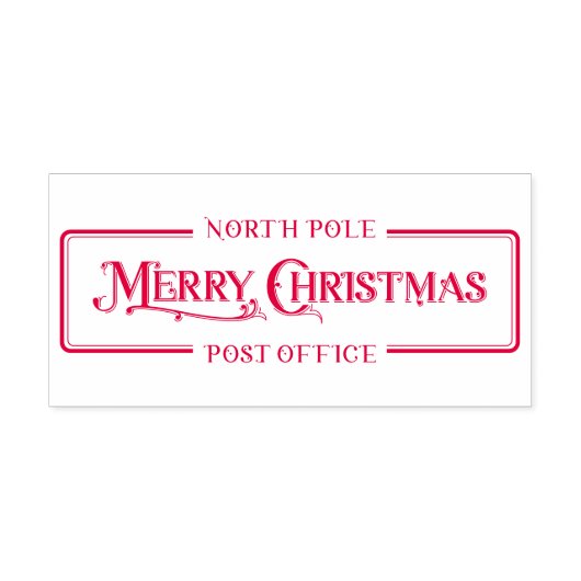 Red Merry Christmas Post Office Permastempel (Design)