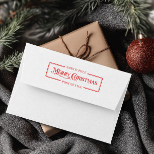 Red Merry Christmas Post Office Permastempel