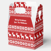Red Merry Christmas Reindeer Snowflake Party Geschenkschachtel (Geöffnet)