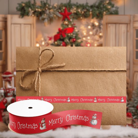 Red Merry Christmas Ribbon Ripsband
