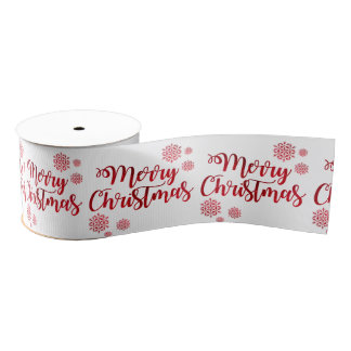 Red Merry Christmas Satin Ribbon Ripsband