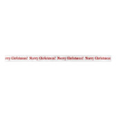 Red Merry Christmas Script Pattern Satinband (Vorderseite)