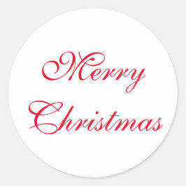 Red Merry Christmas Script | Urlaub Runder Aufkleber