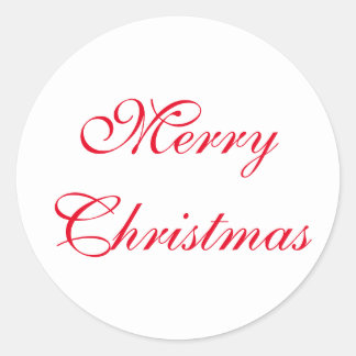 Red Merry Christmas Script | Urlaub Runder Aufkleber