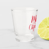 Red Merry Christmas Shot Geschenk Skriptkalligrafi Schnapsglas (Links)