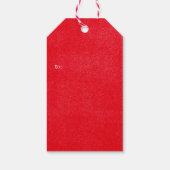 Red Merry Christmas Snowflake Modern Name Geschenkanhänger (Rückseite)