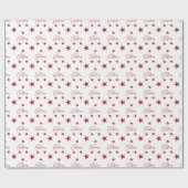 Red Merry Christmas Stars Geschenkpapier (Flach)