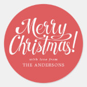 Red Merry Christmas Sticker (Vorderseite)