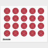 Red Merry Christmas Sticker mit Snowflake (Blatt)