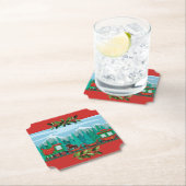 Red Merry Christmas Train Untersetzer (Vor Ort)