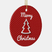 Red Merry Christmas Tree Circle Ornament (Rechts)
