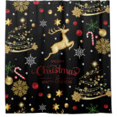 Red Merry Christmas Tree Duschvorhang (Vorderseite)