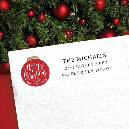 Red Merry Christmas Tree Ornament