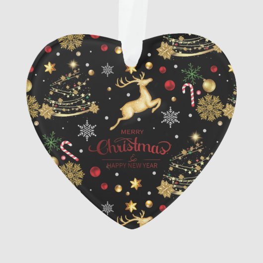 Red Merry Christmas Tree Ornament (Rückseite)