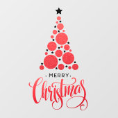 Red Merry Christmas Tree Stars Holiday Fensteraufkleber (Blatt)