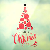 Red Merry Christmas Tree Stars Holiday Fensteraufkleber (Blatt 3)